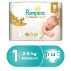 PAMPERS BABY DIAPERS PREMIUM CARE (1) 2-5 KG 33*4 C