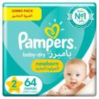 PAMPERS BABY DIAPERS JUMBO (2) 3-6 KG 64*3 C