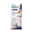 AVENT FEEDING BOTTLE NATURAL PLASTIC DECORATED PURPPLE/FLAMINGO 260 ML