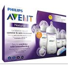 AVENT NATURAL FEEDING STARTER SET 4P 125ML+260ML BOTTLE+ SOOTHER+BRUSH