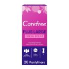 CAREFREE FEMALE NAPKINS PLUS FRESH LARGE 20 PC 12 C